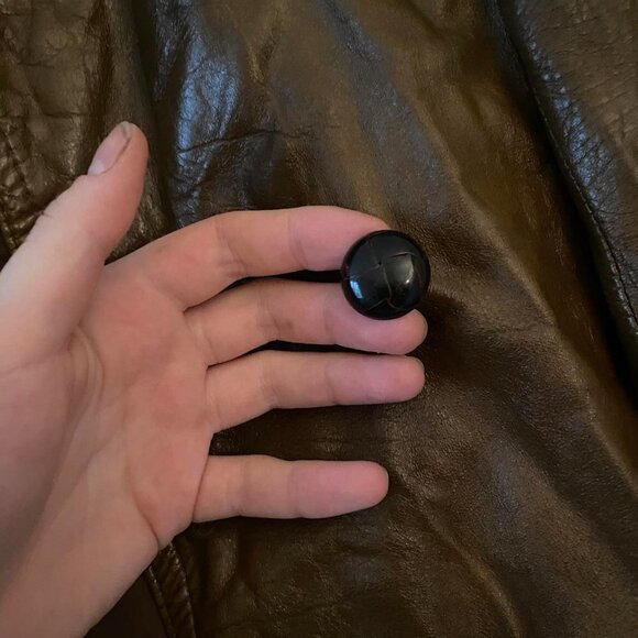 Vintage brown leather blazer jacket - Picture 2 of 5